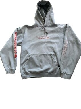Tony Hawk Pullover Light Gray Hoodie with Red Logo Accents Size Medium